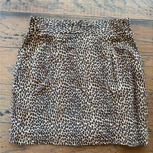 Leopard silk mini skirt, vintage. Lined